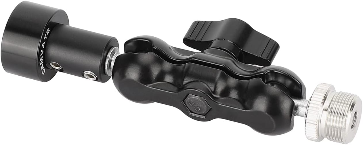 CAMVATE Mini Ball Head Mount Microphone Clamp with 5/8"-27 Male and Female Adapter - 3303