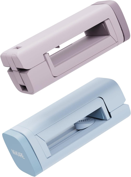 MiiKARE Airplane Travel Essentials Phone Holder, Universal Handsfree Phone Mount for Flying with 360 Degree Rotation, Accessory for Airplane, Travel Must Haves Phone Stand for Desk-Purple&Blue