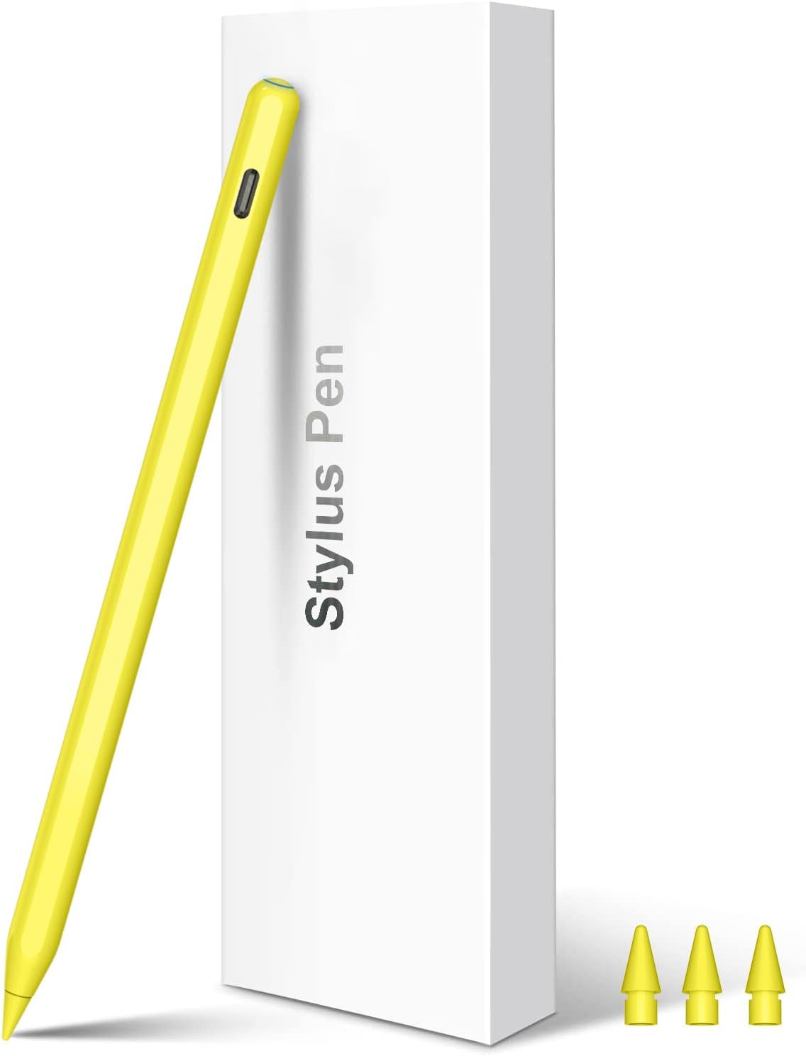Pencil 2nd Generation Wireless Charging, HATOKU Pencil for iPad with Tilt & Palm Rejection, Magnetic Stylus Pen for ipad Air M3/3/4/5, iPad mini 5/6, ipad 6/7/8/9/10/11 Gen, ipad Pro 11/12.9 (Yellow)