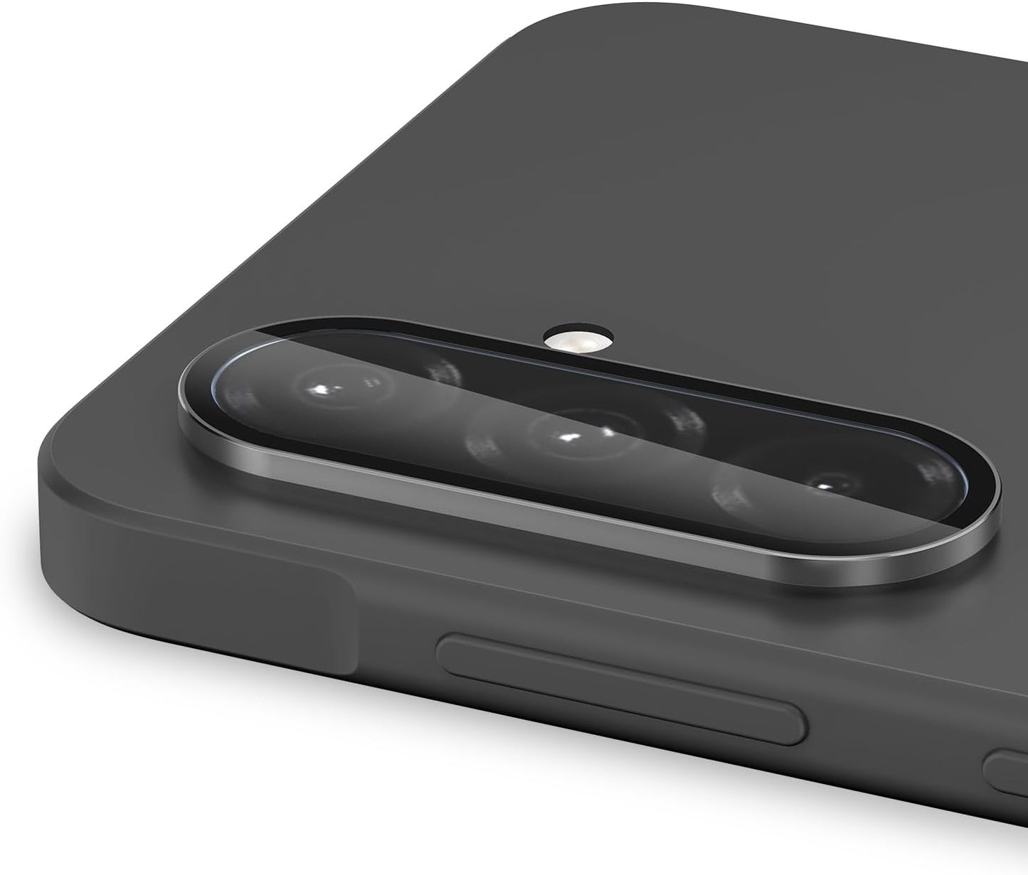 for Samsung Galaxy A26 Camera Lens Protector, Individual Metal Ring Tempered Glass Lens Cover, [Strong Adsorption] Scratch Resistant Ultra-Thin HD Clear Lens Cover, 1 Set-Black