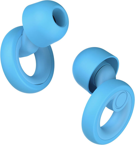 Ear Plugs for Noise Cancelling Ear Protection EarPlugs for Sleep,Concerts,Work,Study,8 Size Eartips with Small Box,Perfect -30dB Silicone Earplugs for Noise Reduction - Blue