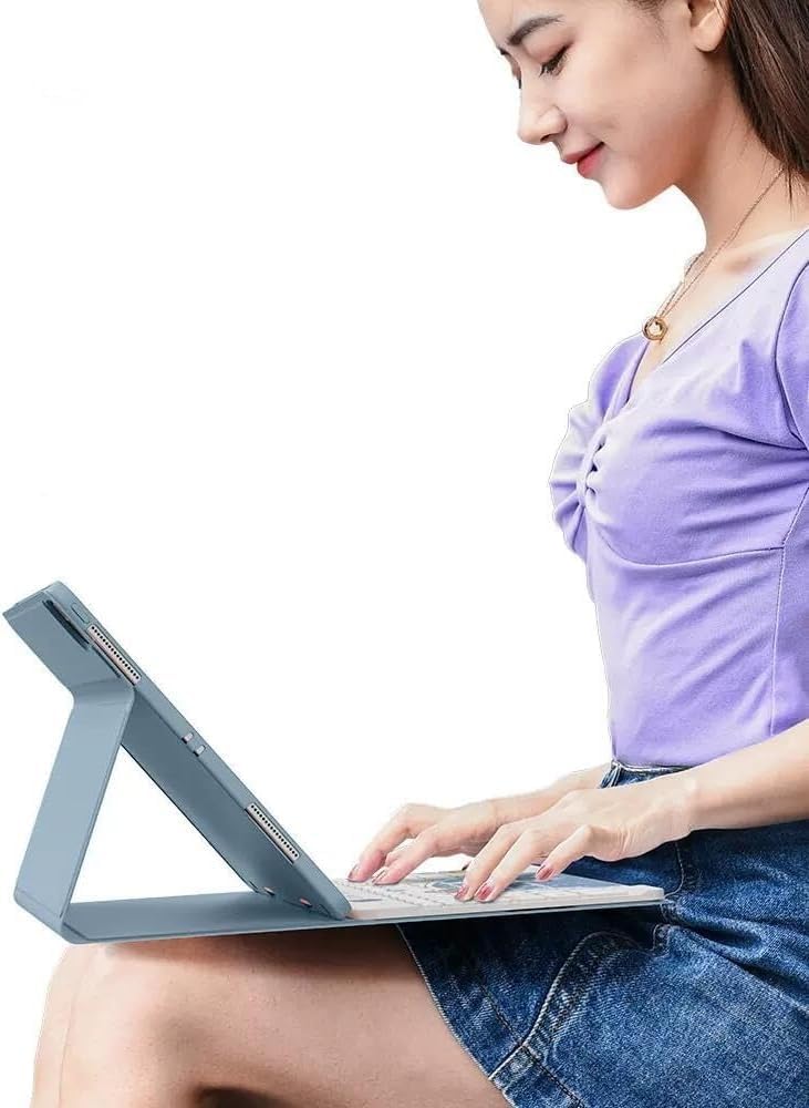 for iPad 9.7 inch 6th/5th Generation, Air 2, Air, iPad Pro 9.7 Keyboard Case with Mouse and Rainbow Backlit Detachable Bluetooth Keyboard Cover,Black