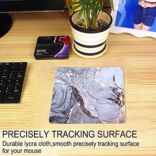 Mouse Pad, Gaming Mouse Pad, Non-Slip Rubber Base Mouse Mat with Designs for Laptop, Computer & Office, 9.5 x 7.9 x 0.12 inches (Marble 2)