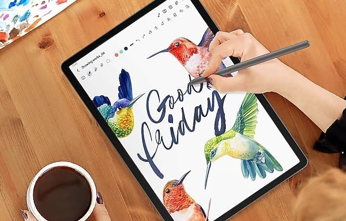 Galaxy Tab S9 FE S Pen [4096 Pressure Sensor] Replacement for Samsung Galaxy Tab S9 FE, Tab S9 FE+ Plus Tablet All Versions, Touch Stylus Pen with 5xTips/Nibs (Gray)