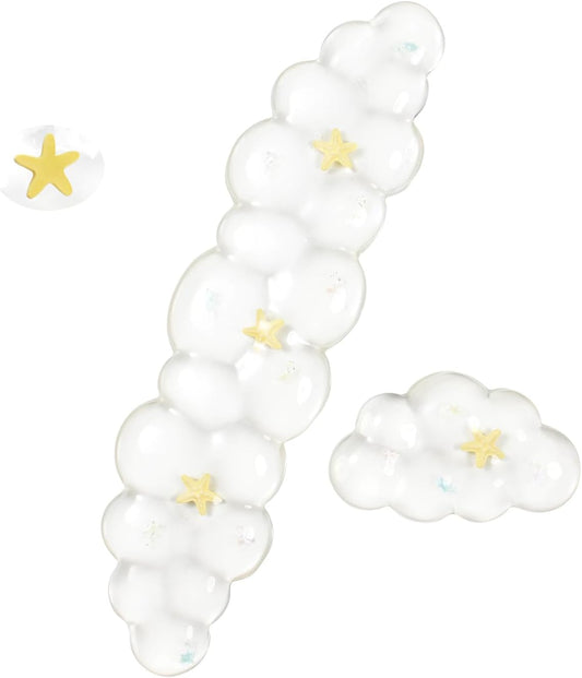 Gel Keyboard and Mouse Wrist Rest Set – Clear Cloud Wrist Rest for Computer Keyboard 60%/68%/75%, Comfort & Support for Typing and Gaming (Cute Starfish)