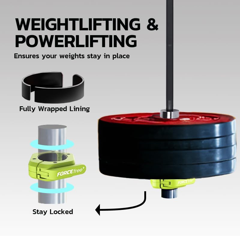 Barbell Clips (Pair), Barbell Clamps, Quick Release Olympic Barbell Clamps with Anti Slip TPR Grip, Barbell Collars for Secure Weightlifting & Powerlifting