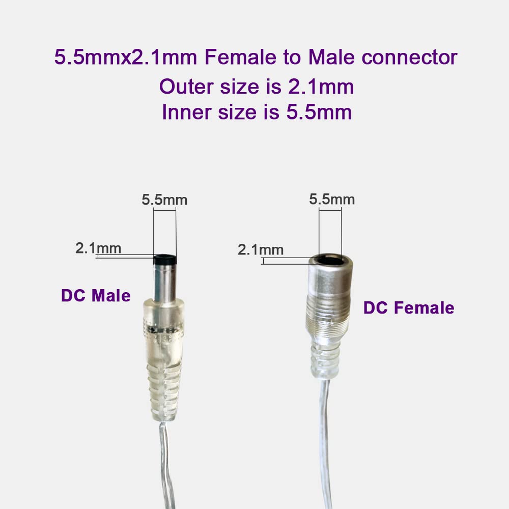 jXIN 12V DC Sensitive Dimmer Switch for Neon Sign, Low Voltage Unique Female Male Connector with 2 Female Power Jack Adapter Suitable for LED Strip Light