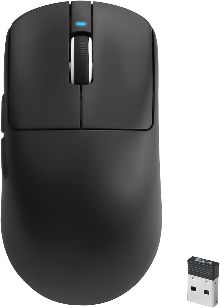 R1 SE+ Gaming Mouse, 18000 DPI, High-Precision PAW3395 SE Sensor,55g Lightweight,Three Connection Modes Wireless Mouse, Programmable Ergonomic Mouse Suitable for Laptops/PC/Mac (Black)