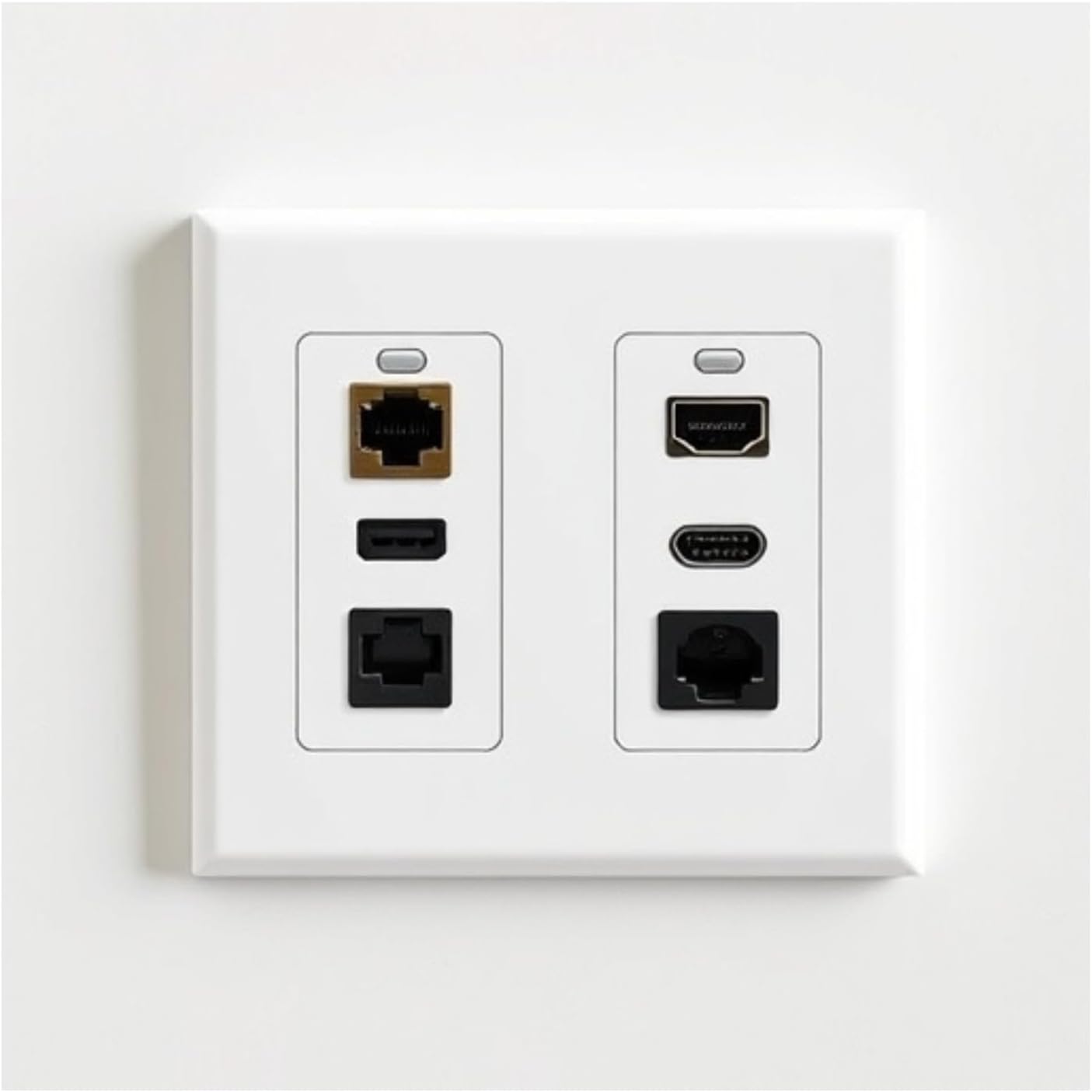 2 Gang Decorative Screwless Wall Plate Light Switch Cover, Hidden Screw Smooth Face, White, 10 pcs