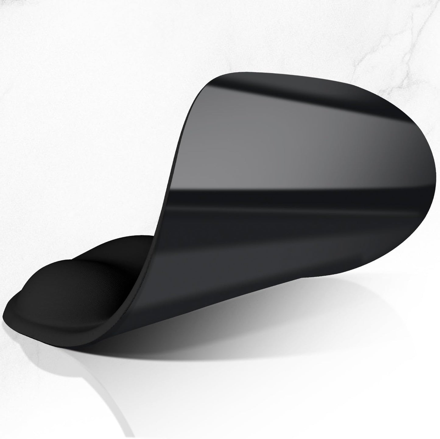 ITNRSIIET Ergonomic Mouse Pad, Cushioned Gel Wrist Rest, Non-Slip Base, Smooth Surface, Cute Multi-Color, 9.5 x 8.2 in, Black