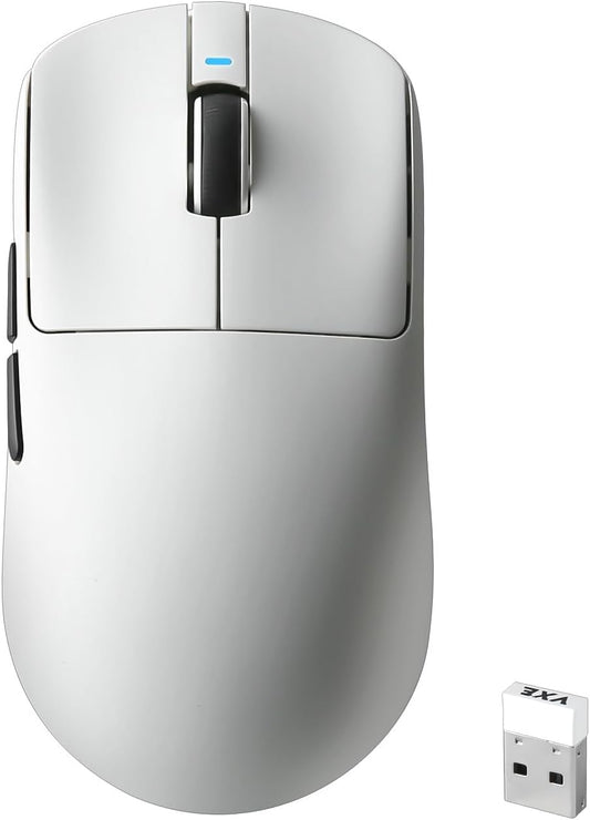 R1 SE+ Wireless Gaming Mouse, 18000 DPI, High-Precision PAW3395 SE Sensor,55g Lightweight,Three Connection Modes Mouse, Programmable Ergonomic Mice Suitable for Laptops/PC/Mac (White)