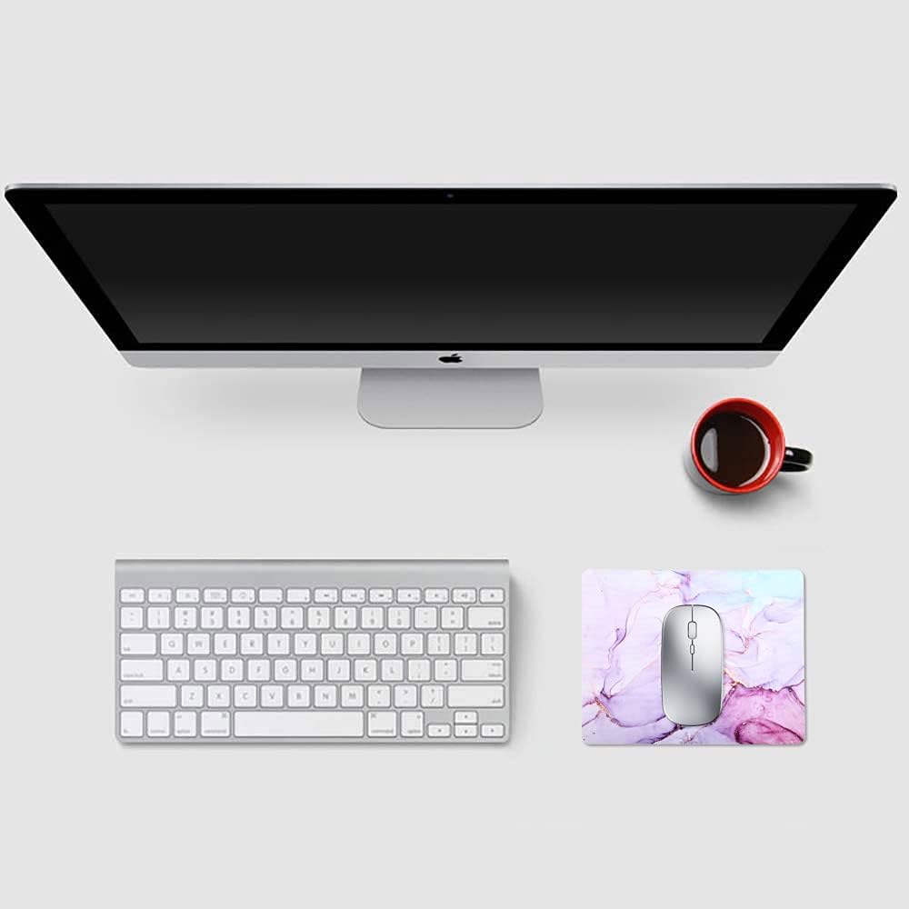 Mouse Pad, Gaming Mouse Pad, Non-Slip Rubber Base Mouse Mat with Designs for Laptop, Computer & Office, 9.5 x 7.9 x 0.12 inches (Marble 3)