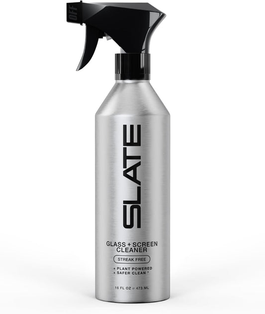 Slate Screen Cleaner Spray and Microfiber Cloth - Streak Free - Cleans Laptop, Computer, Tablet, Phone, TV, and Car Screens, Biodegradable Plant-Based Formula, Touch Safe, 16oz