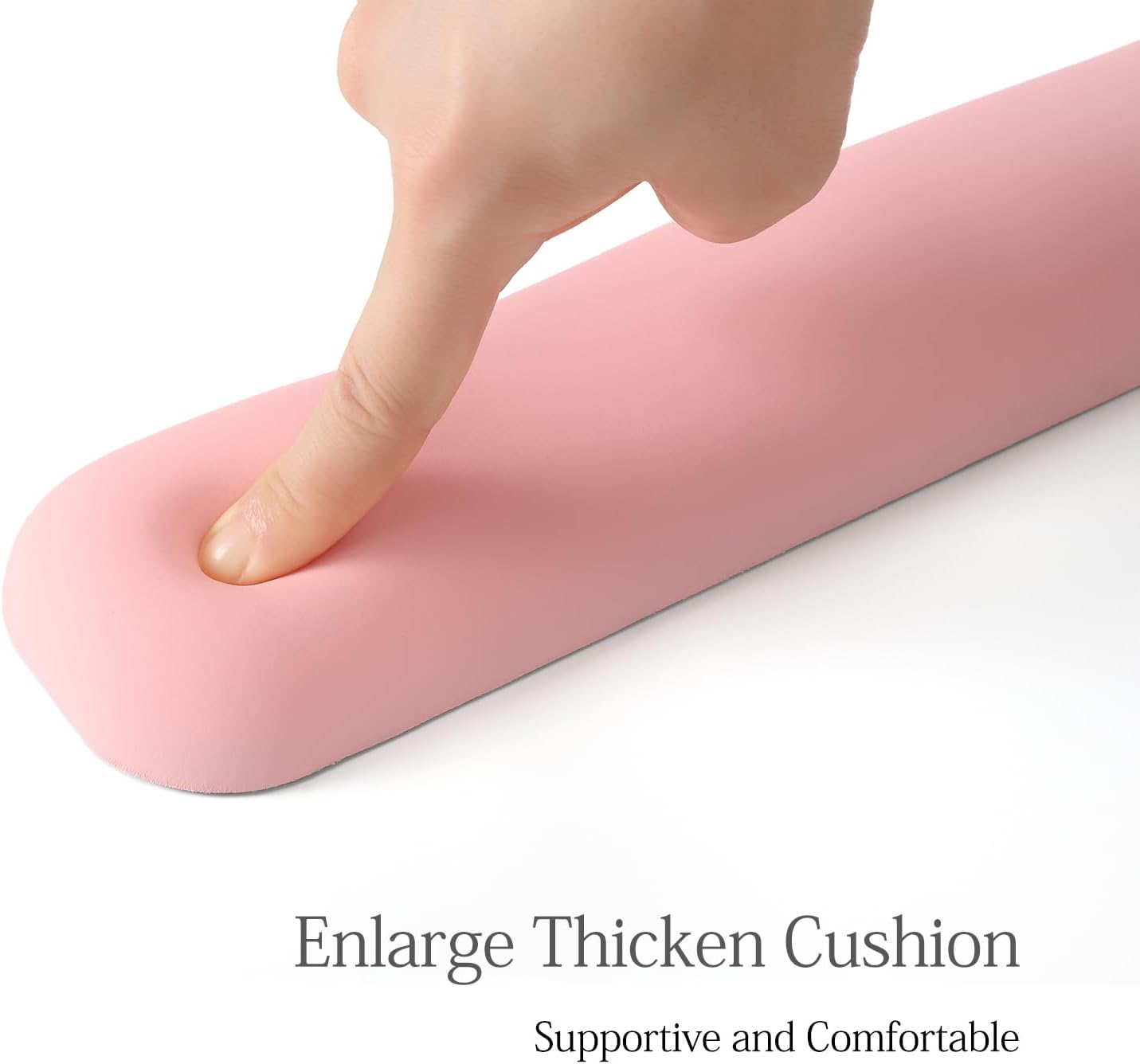 UnivoColors Design-Wave Keyboard Wrist Rest, Artificial Sheepskin+Memory Foam+Ergonomic+Anti-Slip Gel, Resilience Support During Work and Gaming,Keyboard Accessory,Pink