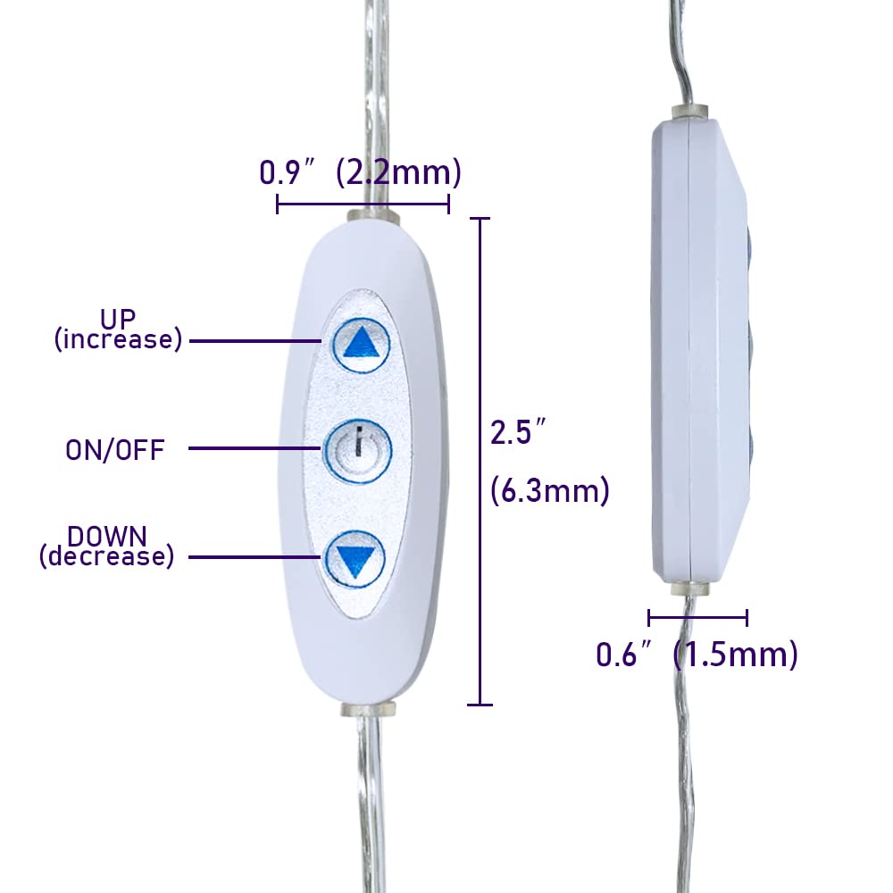 jXIN 12V DC Sensitive Dimmer Switch for Neon Sign, Low Voltage Unique Female Male Connector with 2 Female Power Jack Adapter Suitable for LED Strip Light