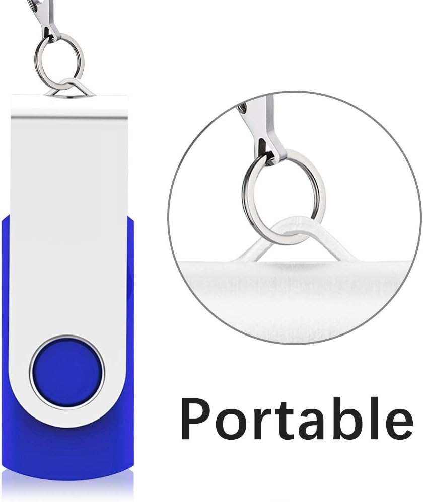 KEXIN Flash Drive 8GB 100 Pack USB Flash Drive 8 GB Thumb Drive USB Drive Bulk Jump Drive Swivel Pen Drive with LED Indicator 8G Blue