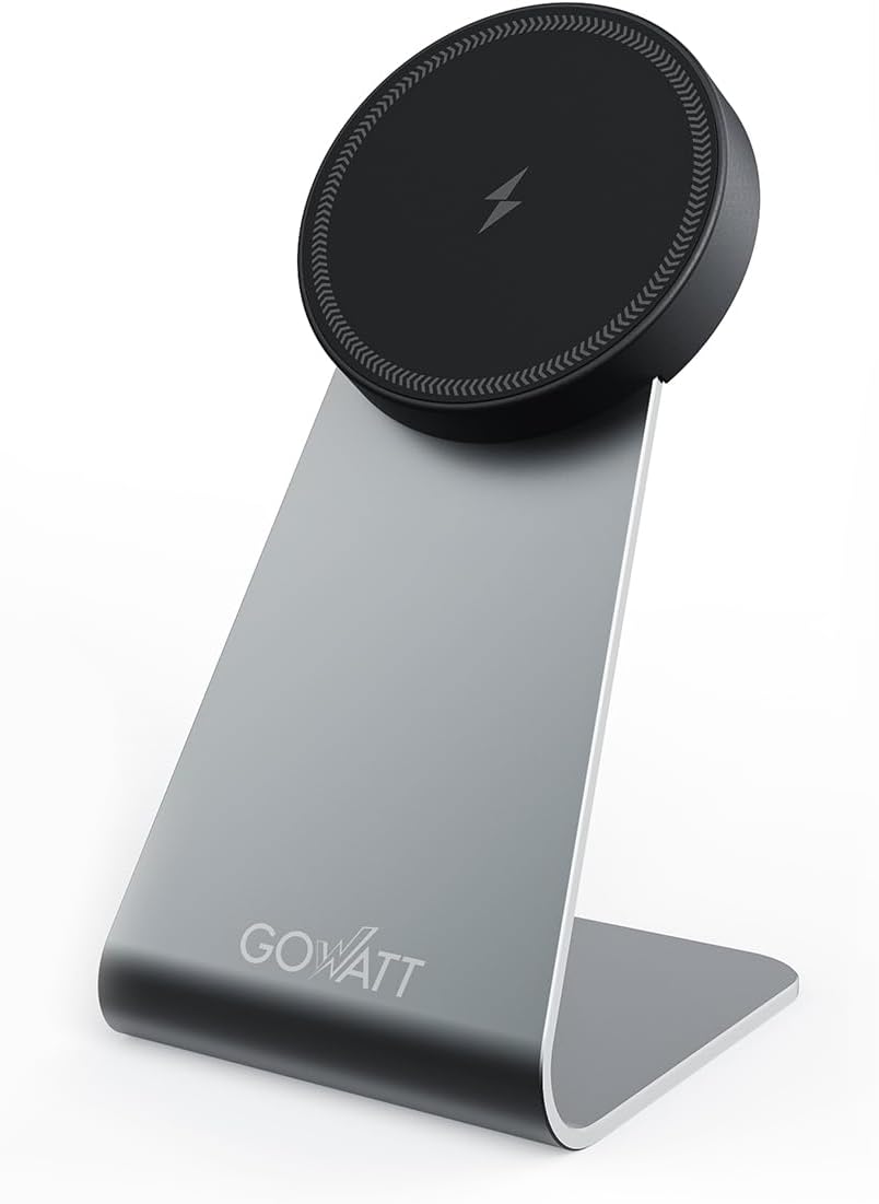 MagSafe Charger Stand 15W Fast Charging Magnetic Charger, Compatible with Apple MagSafe Charger, Wireless Charger Compatible for iPhone 16 15 14 13 12 Series and Airpods (1 Pack)