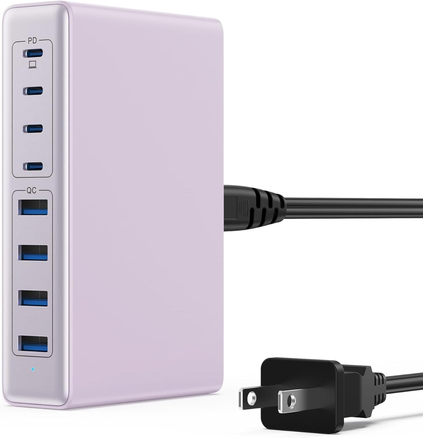 200W USB C Charger Block,8-Ports GaN III Fast Charging Station Hub,PD 65W Laptop Chargers Wall Charger Power Adapter for MacBook Pro/Air,DELL,Steam Desk,iPhone 16/15/14,iPad,Galaxy S25,Pixel-Purple