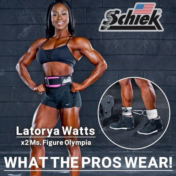 Schiek Sports 1707 Ankle Cuffs - Ideal for Glute Kickbacks and Cable Machine Workouts - Durable and Built To Last