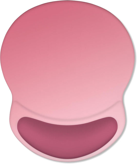 ITNRSIIET Ergonomic Mouse Pad with Comfort Gel Wrist Rest, Non-Slip PU Base, Smooth Textured Surface, Reduces Hand Fatigue & Wrist Pain, 8.7 x 7.2 Inch for Office Gaming Home, Pink Ombre