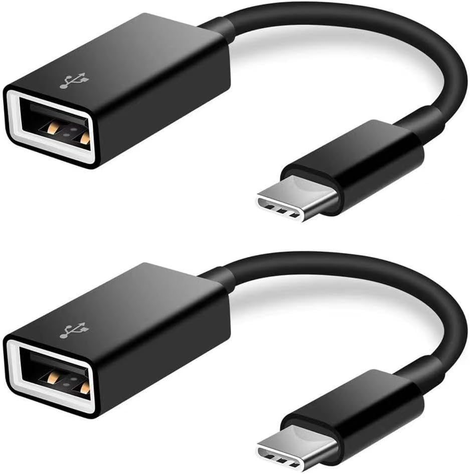 USB C to USB Adapter [2 Pack],Type-C OTG Cable Type C Male to USB A Female Usb to Usbc-c Adapter Compatible with Macbook Pro/Air iPad Pro 2022 2021 2020, Galaxy S23 S22 Ultra Note 10 S9 S8 (Black)