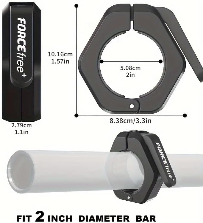 Barbell Clips (Pair), Barbell Clamps, Quick Release Olympic Barbell Clamps with Anti Slip TPR Grip, Barbell Collars for Secure Weightlifting & Powerlifting