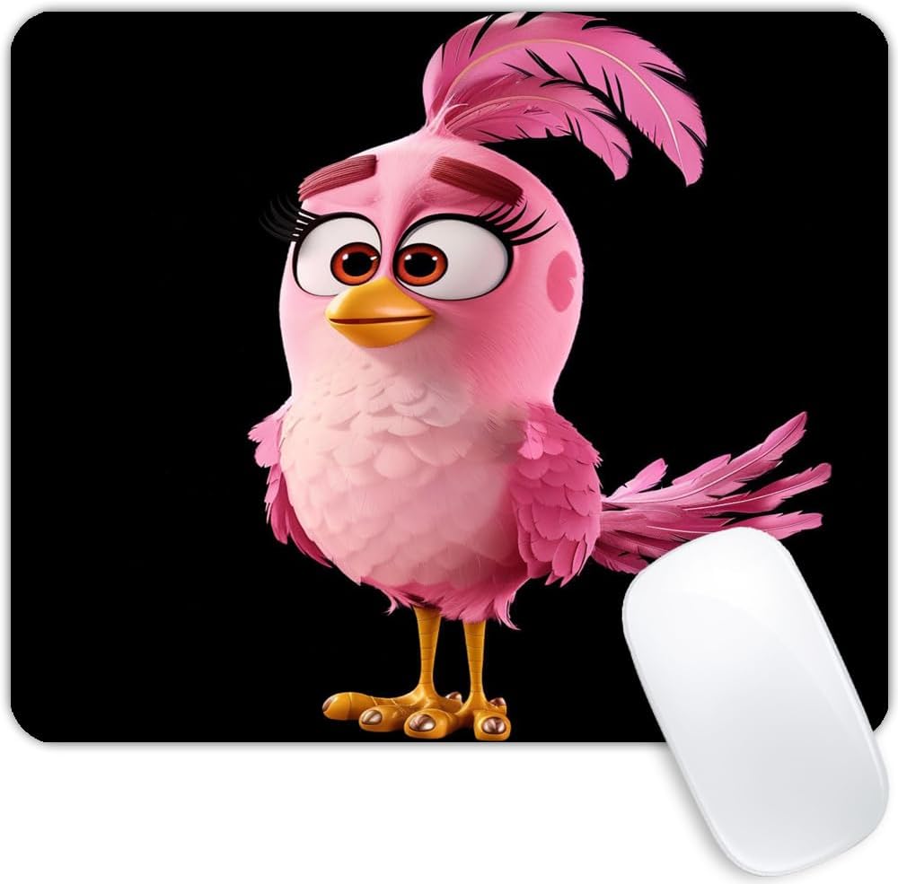 Square Mouse Pad Cute Pink Bird-1,Gaming Mouse Pads for Desk,Soft Computer Waterproof Non-Slip Mouse Mat
