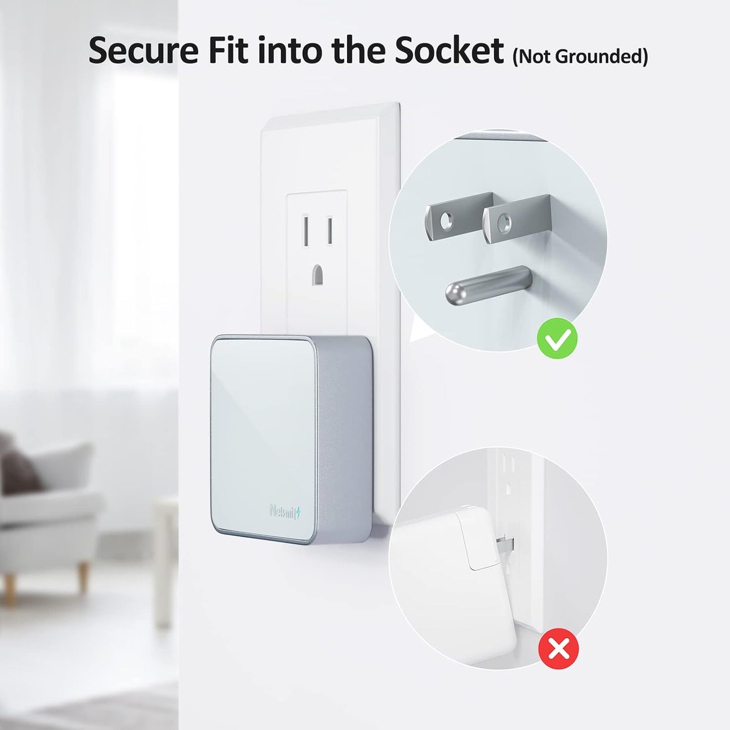 Nekmit USB C Charger, Thin Flat 52W 4-Port Fast Wall Charger with Two 20W Power Delivery and 2 USB Port for iPhone 14/14 Pro/14 Pro Max, Galaxy, Pixel, iPad Pro, AirPods Pro and More, Blue