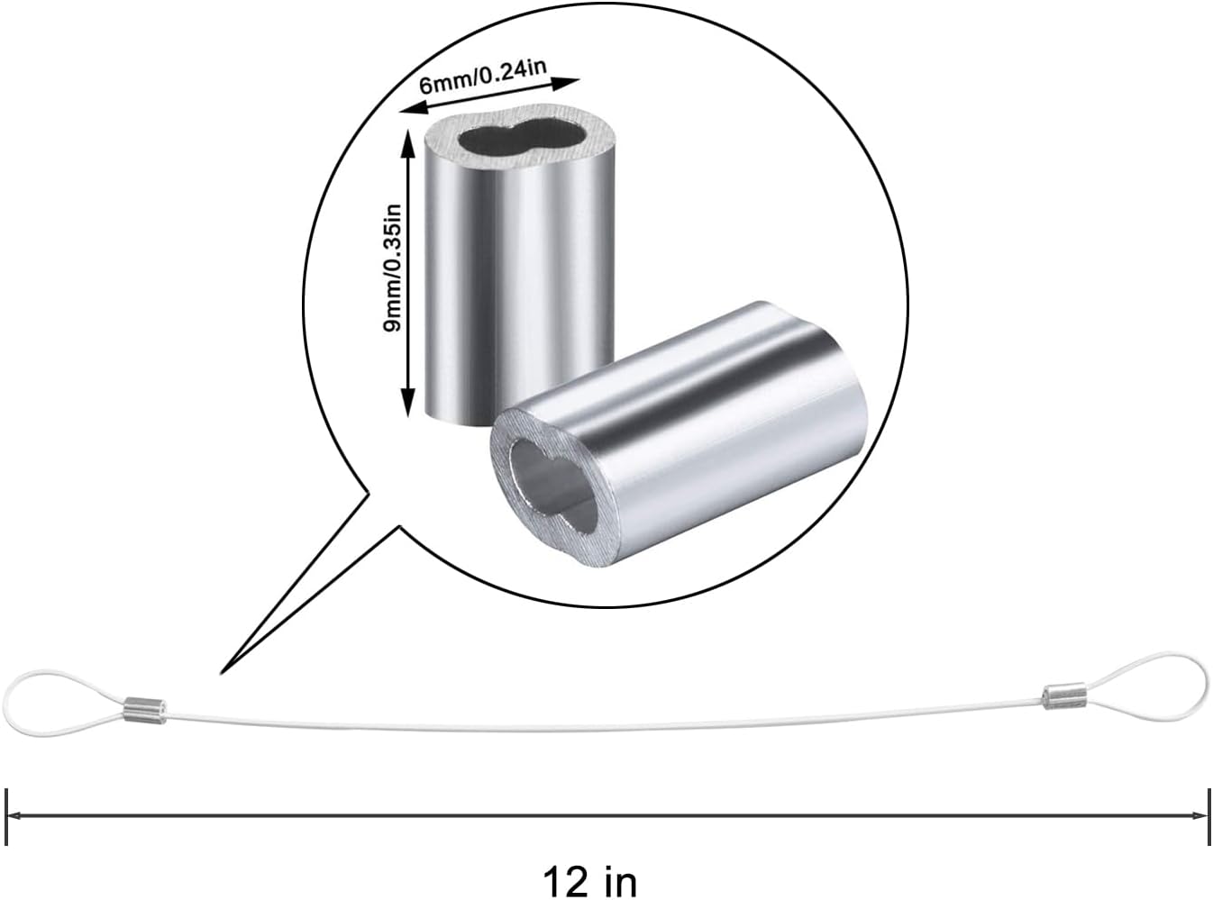 Cable Tethers 20 Pack with Crimping Tool (12 Inches, White Color), Adjustable Security Cable Look, Universal DIY Adapter Tethering Ties Kit for Computer Cord, Pre-Assembled, Tamper-Resistant
