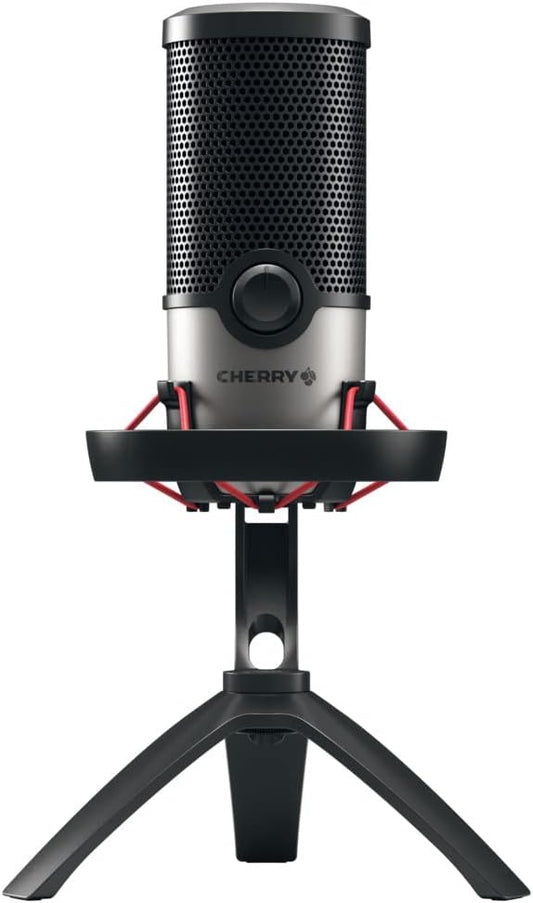 Cherry UM Series 3.0, 6.0 and 9.0 PRO RGB USB Microphone for PC, Mac, Gaming, Recording, Streaming, Podcasting, Studio and Computer Condenser. (UM 6.0 Silver)