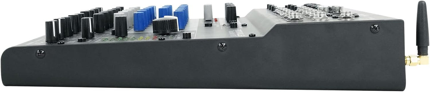 Rockville ROCKMIX 10FX 10-Channel Mixer, USB Recording Interface, Digital Effects, 3-Band EQ, Phantom Power, Bluetooth 5.0, for Home Studio, Podcast, and Live Performance