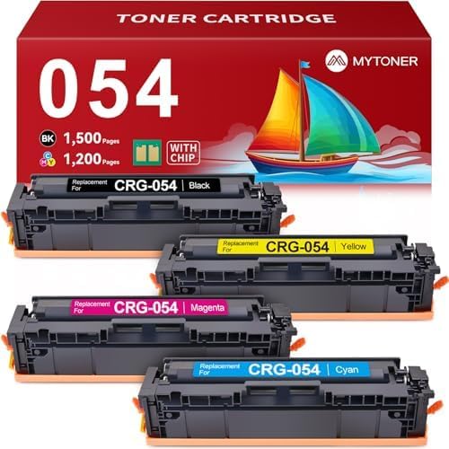 MYTONER 054 Toner Cartridge Set Replacement for Canon 054 054H CRG-054 for Color imageCLASS MF644Cdw MF642Cdw LBP622Cdw MF641Cw Printer 4 Pack High Yield Ink (Black Cyan Yellow Magenta)
