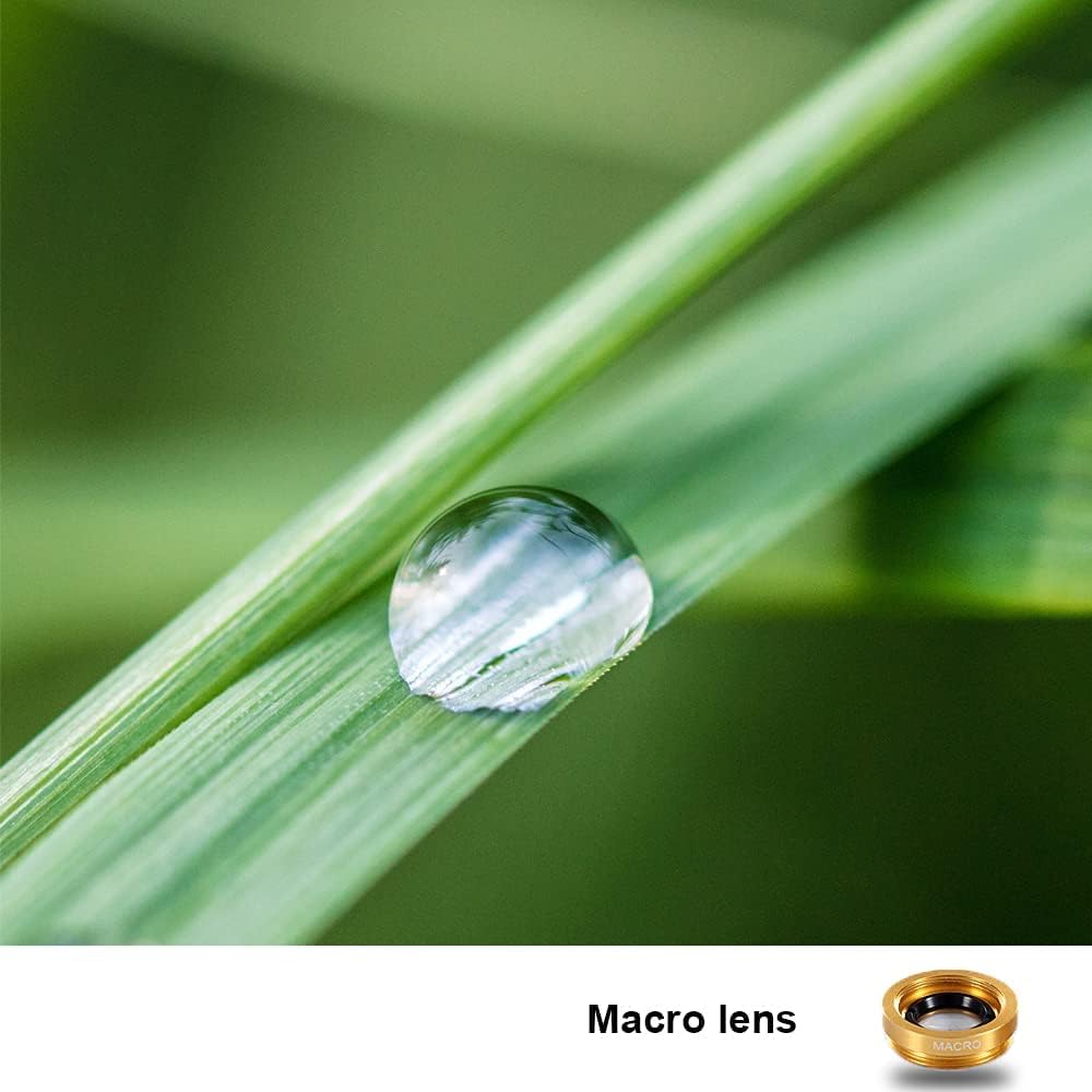 3 in 1 Cell Phone Camera Lens Kit Wide Angle Macro Fisheye Lens Universal for Smart Phones iPhone Samsung Android(Gold)