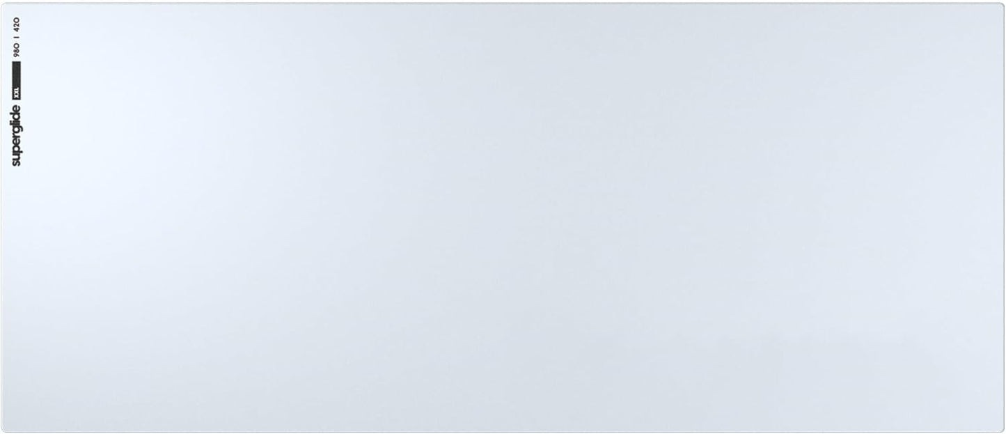 Pulsar - Superglide Premium Glass Mouse Pad XXL ALUMINO-Silicate Glass Surface Anti-Slip Fully Molded high-Density Silicone Rubber 38.5in x 16.5in (XXL, White)