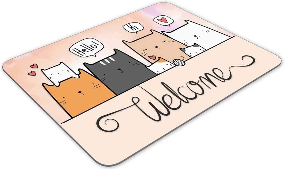 Gaming Mouse Pad， Cute Cartoon Cat Rectangle Mouse Pad Size(9.84"x7.87")