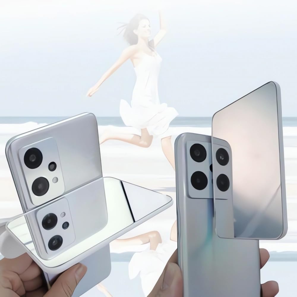 2024 Smartphone Camera Mirror Reflection Clip Kit -【New Version】 Smartphone Selfie Reflector, Adjustable Mobile Phone Reflection Camera Clip, Mirror Reflection Phone Clip for All Phones (2PCS-Balck)
