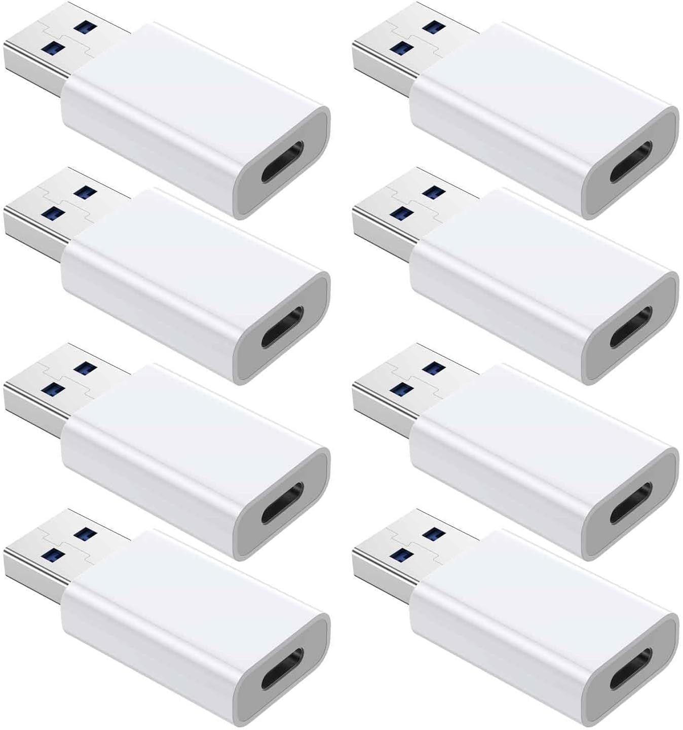 OTG Adapter【8-Pack】 USB-C Female to USB-A Male Adapter, USB to USB C Adapter Compatible with iPhone 16 15 14 13 12, Car, Apple MagSafe Watch Mini Wall Plug,iPad,Galaxy,Pixel 7 6 5,CarPlay etc