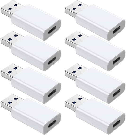 OTG Adapter【8-Pack】 USB-C Female to USB-A Male Adapter, USB to USB C Adapter Compatible with iPhone 16 15 14 13 12, Car, Apple MagSafe Watch Mini Wall Plug,iPad,Galaxy,Pixel 7 6 5,CarPlay etc
