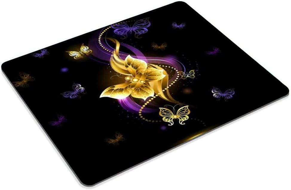 Purple Gold Butterfly Mouse pad Customized Mousepad Non-Slip Rubber Base Mouse Pads for Computers Laptop Office Desk Accessories Mouse pad