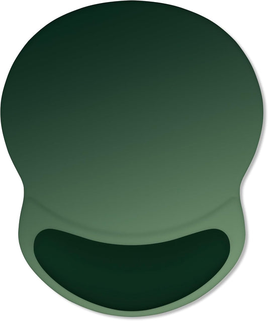 ITNRSIIET Ergonomic Mouse Pad with Comfort Gel Wrist Rest, Non-Slip PU Base, Smooth Textured Surface, Reduces Hand Fatigue & Wrist Pain, 8.7 x 7.2 Inch for Office Gaming Home, Deep Green Gradient