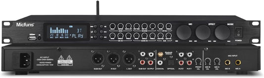 KT900DSP Feedback Suppressor Preamp Preamplifier Karaoke Effector Digital Pre-stage Effector Anti-howling Audio Processor Echo USB MP3 Bluetooth Optical