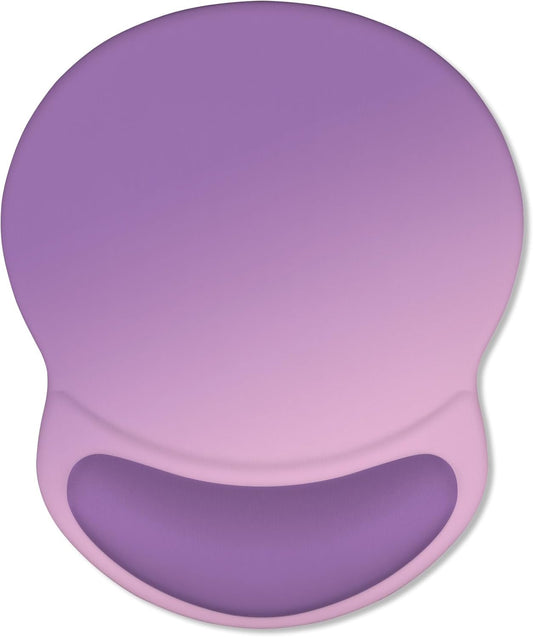 ITNRSIIET Ergonomic Mouse Pad with Comfort Gel Wrist Rest, Non-Slip PU Base, Smooth Textured Surface, Reduces Hand Fatigue & Wrist Pain, 8.7 x 7.2 Inch for Office Gaming Home, Purple Pink Gradient
