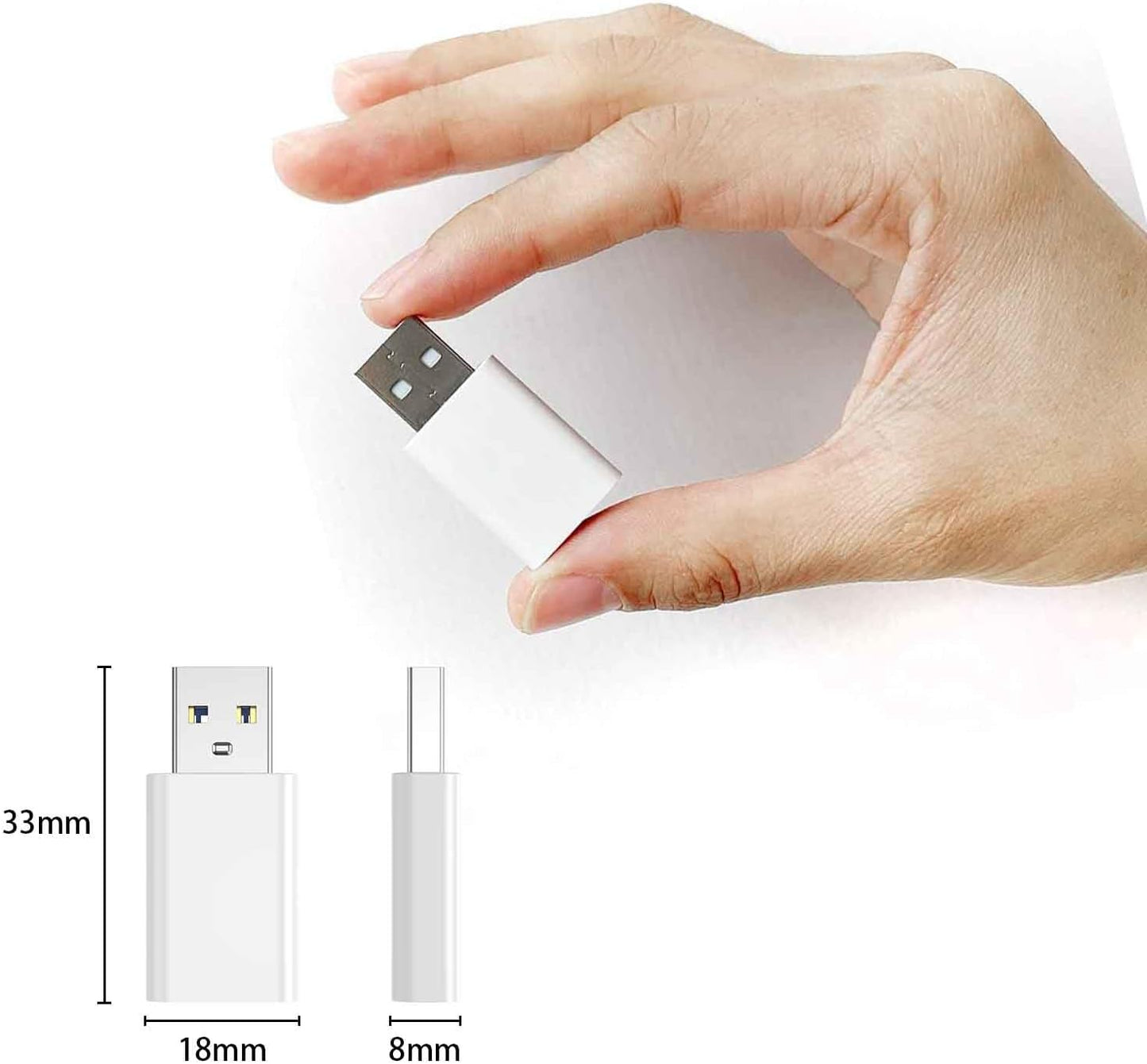 OTG Adapter【8-Pack】 USB-C Female to USB-A Male Adapter, USB to USB C Adapter Compatible with iPhone 16 15 14 13 12, Car, Apple MagSafe Watch Mini Wall Plug,iPad,Galaxy,Pixel 7 6 5,CarPlay etc