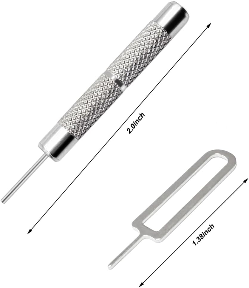 4 Pcs SIM Card Removal Openning Tool Tray Eject Pins Needle Opener Ejector Compatible with All iPhone Apple iPad HTC Samsung Galaxy Cell Phone Smartphone Watchchain Link Remover (Style D)