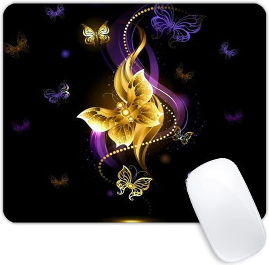 Purple Gold Butterfly Mouse pad Customized Mousepad Non-Slip Rubber Base Mouse Pads for Computers Laptop Office Desk Accessories Mouse pad