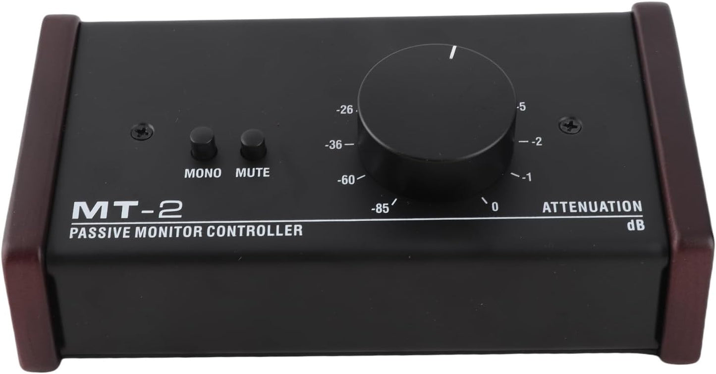Passive Monitor Controller,Mute Control Large Control Knob Passive Stereo Monitor Controller,Pure Signal Passive Volume Controller,for Studio Monitor