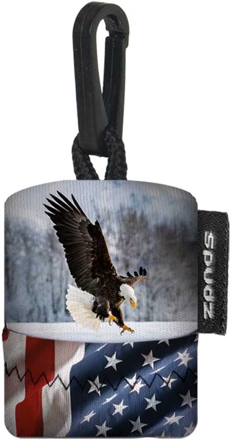 SPUDZ Ultra Microfiber Lens Cleaner – Closable Pouch, Clip-On, Washable – for Optics, Scopes, Glasses | Eagle, 6 x 6 Inch