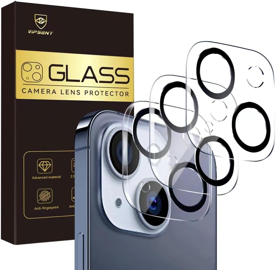 Camera Lens Protector for iPhone 13 6.1" / iPhone 13 Mini 5.4",9H Tempered Glass，Ultra HD, Scratch Resistance Easy to Install，Case Friendly，[Does not Affect Night Shots] 3-Pack