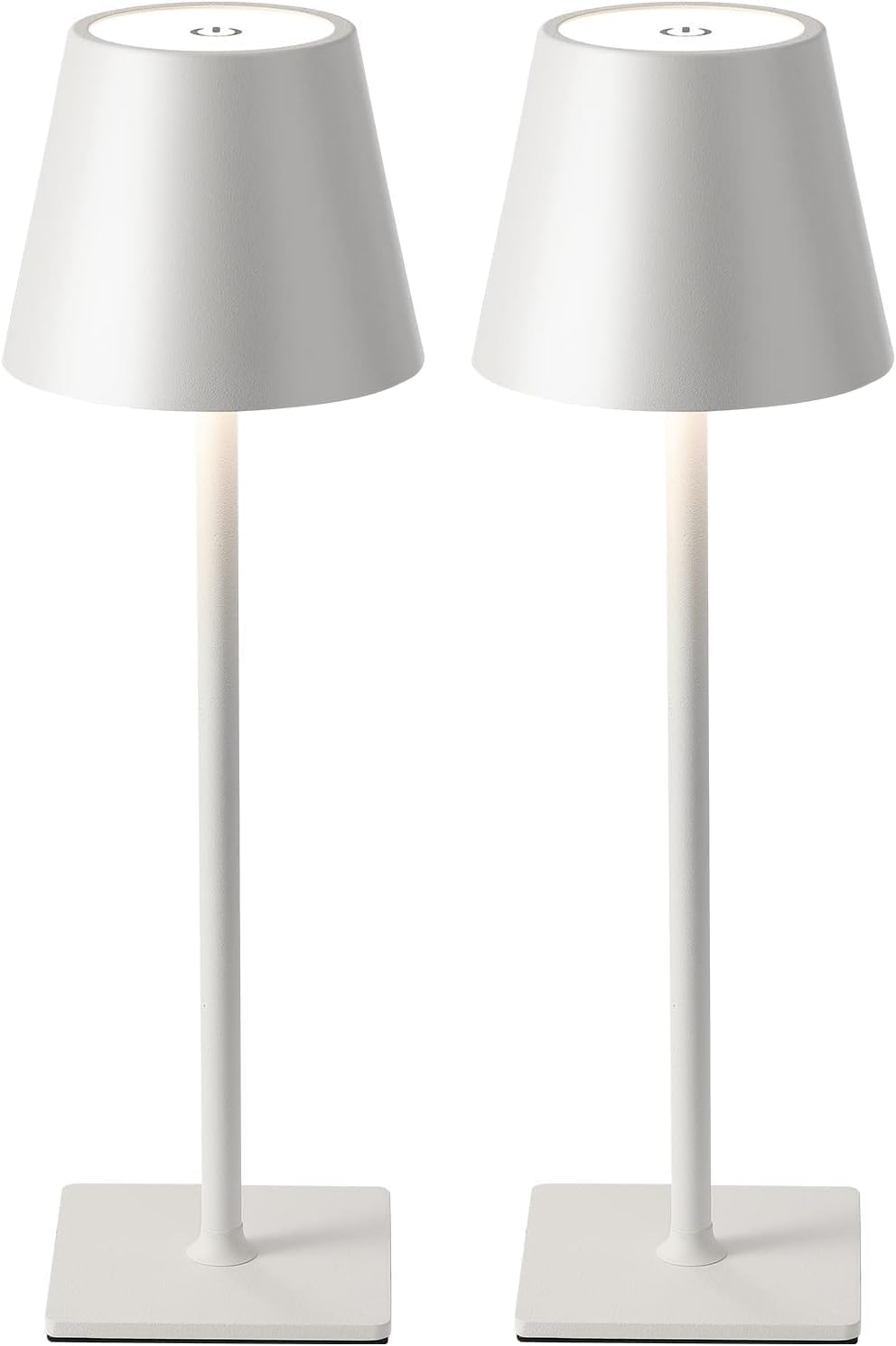 Cordless Table Lamp Rechargeable Lamps: 6000mAh Battery Operated Table Lamp Outdoor Waterproof, Touch Control, Portable Wireless Desk Lamp for Dinner/Bedroom/Restaurant （White2 Pack
