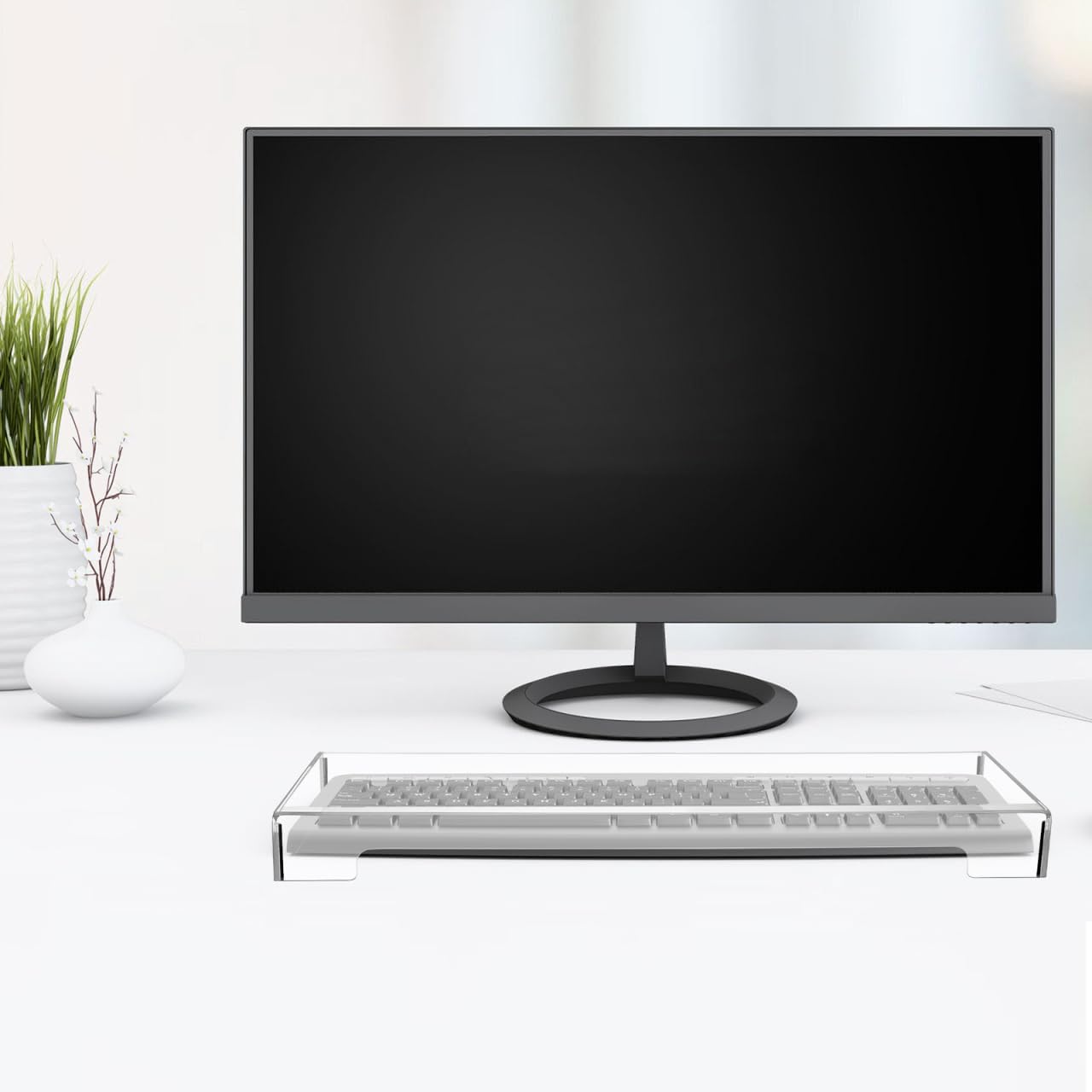 Gadpiparty Clear Keyboard Dust Cover Waterproof Acrylic Protector for Mechanical Keyboards Spills & Pet Protection Ideal for Home and Office Use(18.6 x 5.9X 1.8inch)